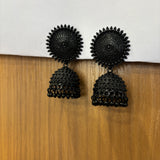 Black Oxidised Jhumka  Earrings