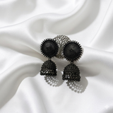 Black Oxidised Jhumka  Earrings