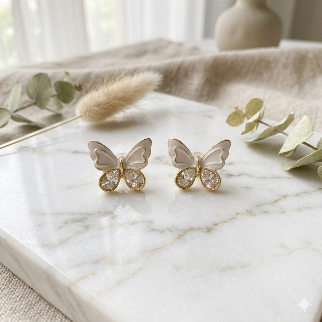 Butterfly Crystal Stud Earrings