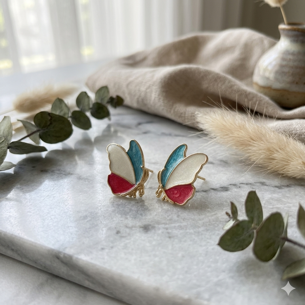 Butterfly Enamel Earrings
