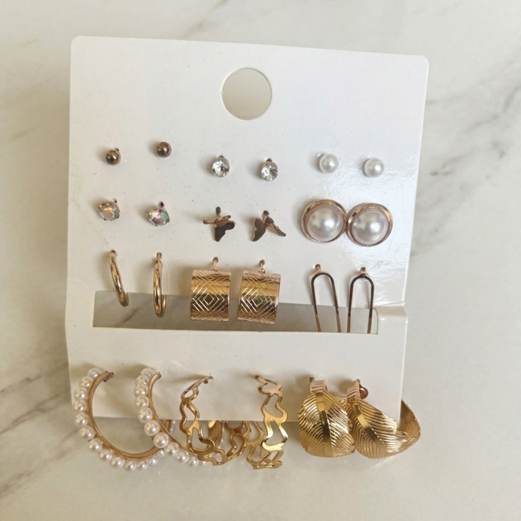 Combo Pack of Fashion Earrings | Pearls, Hoops, and Studs