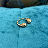 DoubleHeartGoldToneRing