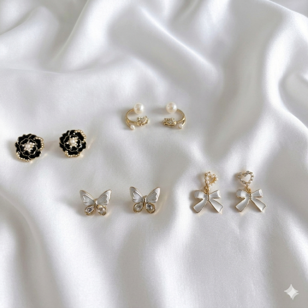 Elegant Women's Pearl and Butterfly Earrings Collection