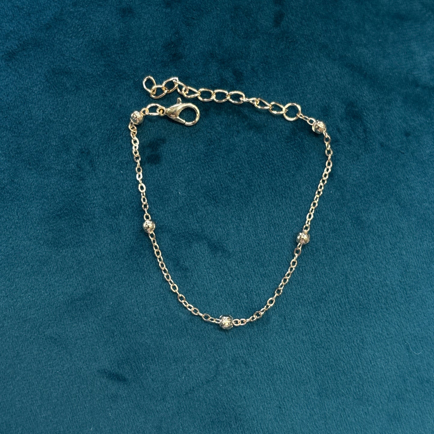 Gold Beaded Chain Bracelet