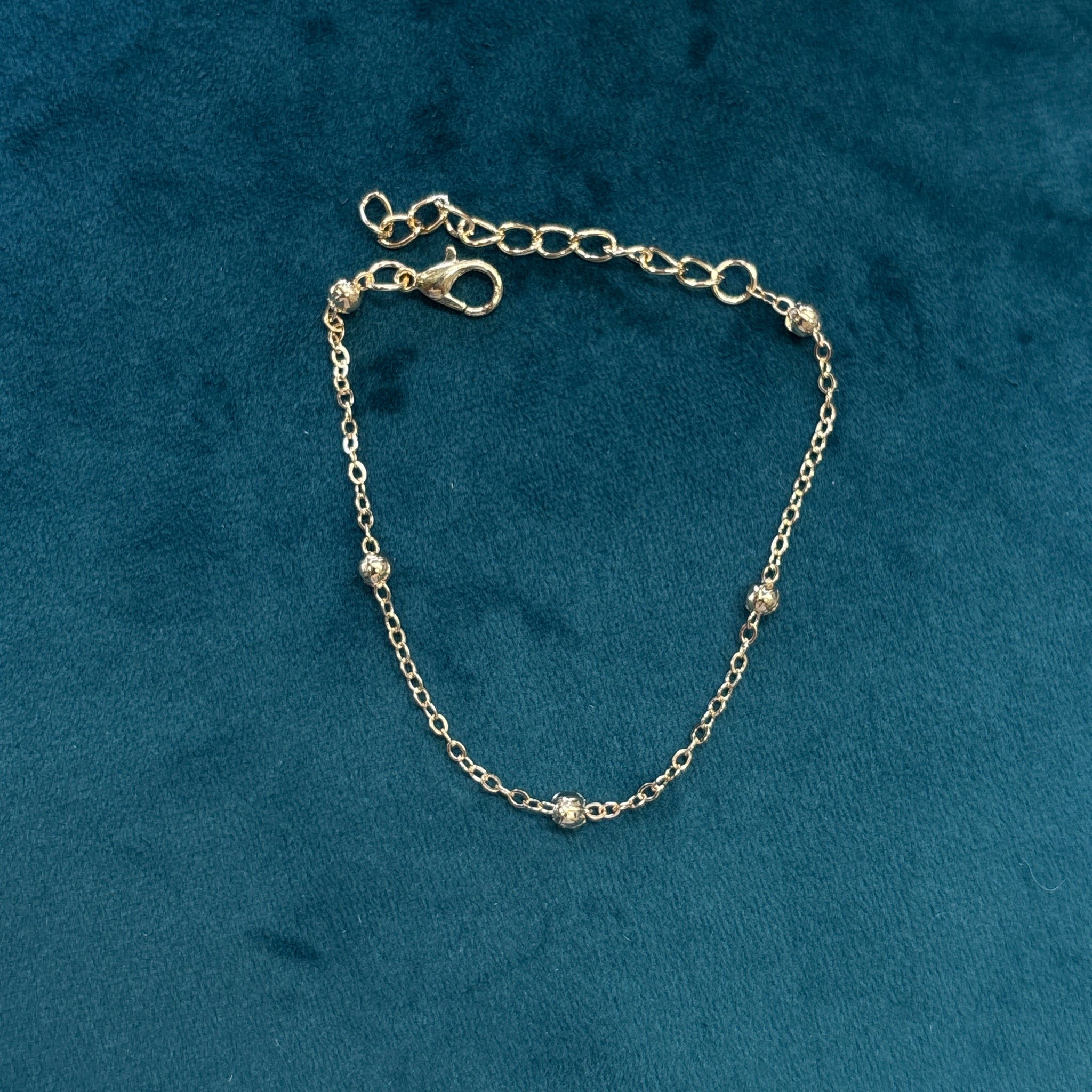 Gold Beaded Chain Bracelet