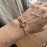 Gold Heart Pendant  Bracelet