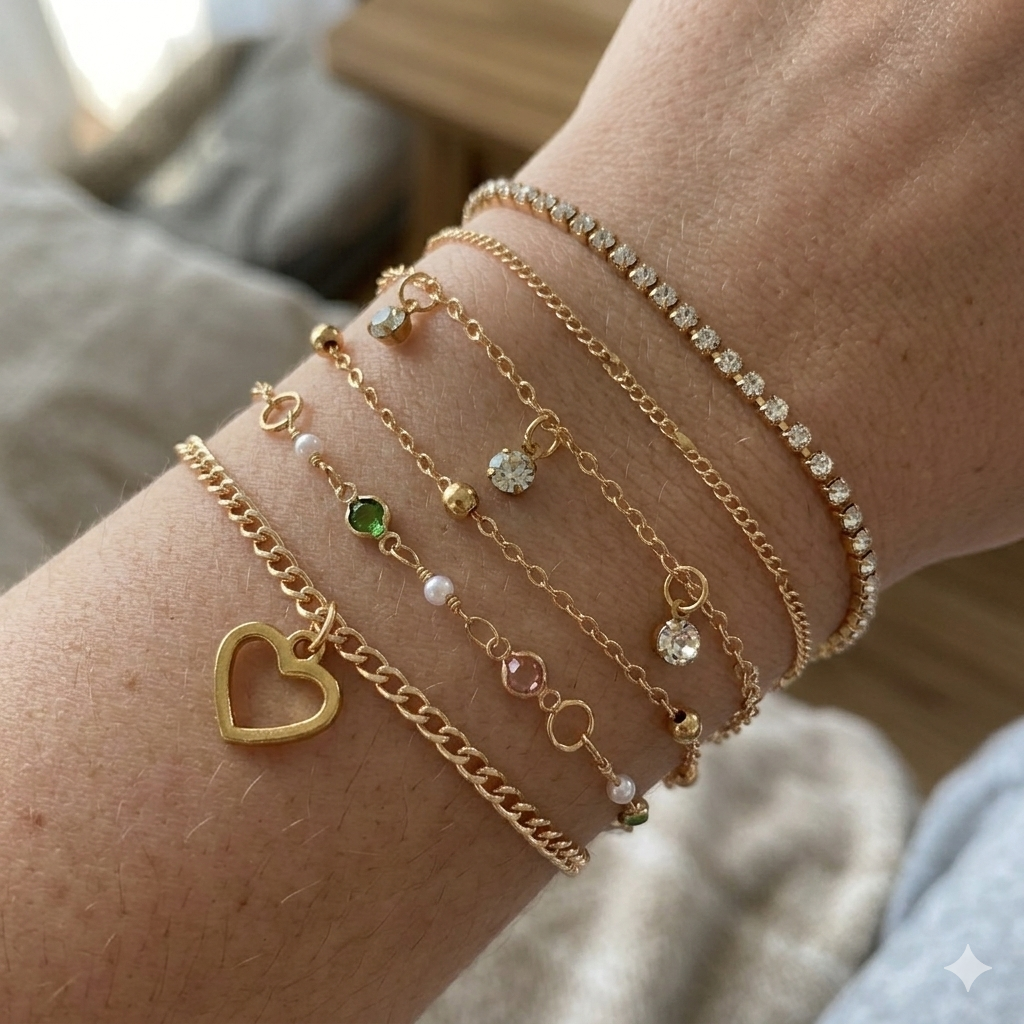 Gold Plated Charn Bracelet (6 Pack)