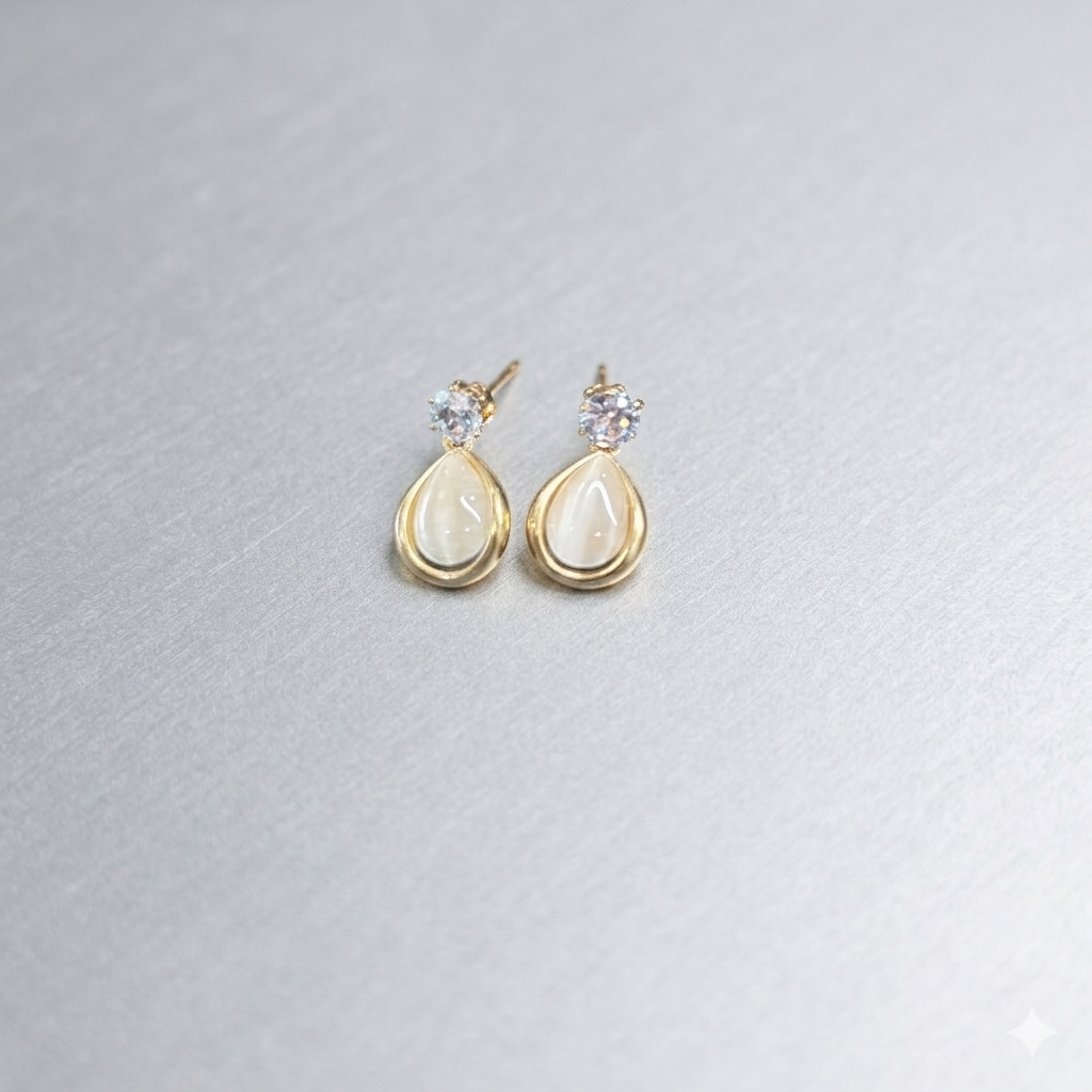 Gold Tone Ovel  Earrings