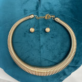 Gold Tone Necklace and Earring Set