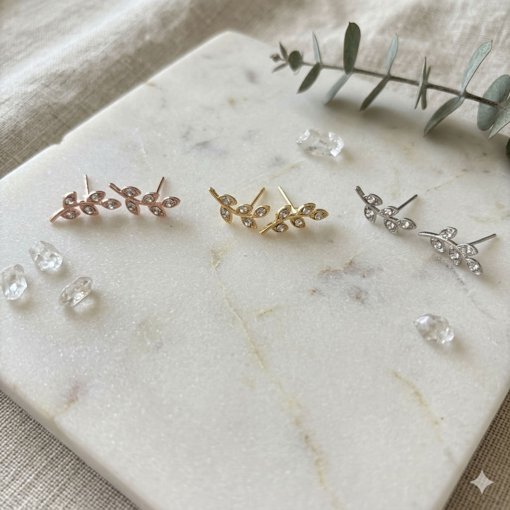 Leaf Shaped Stud Earring