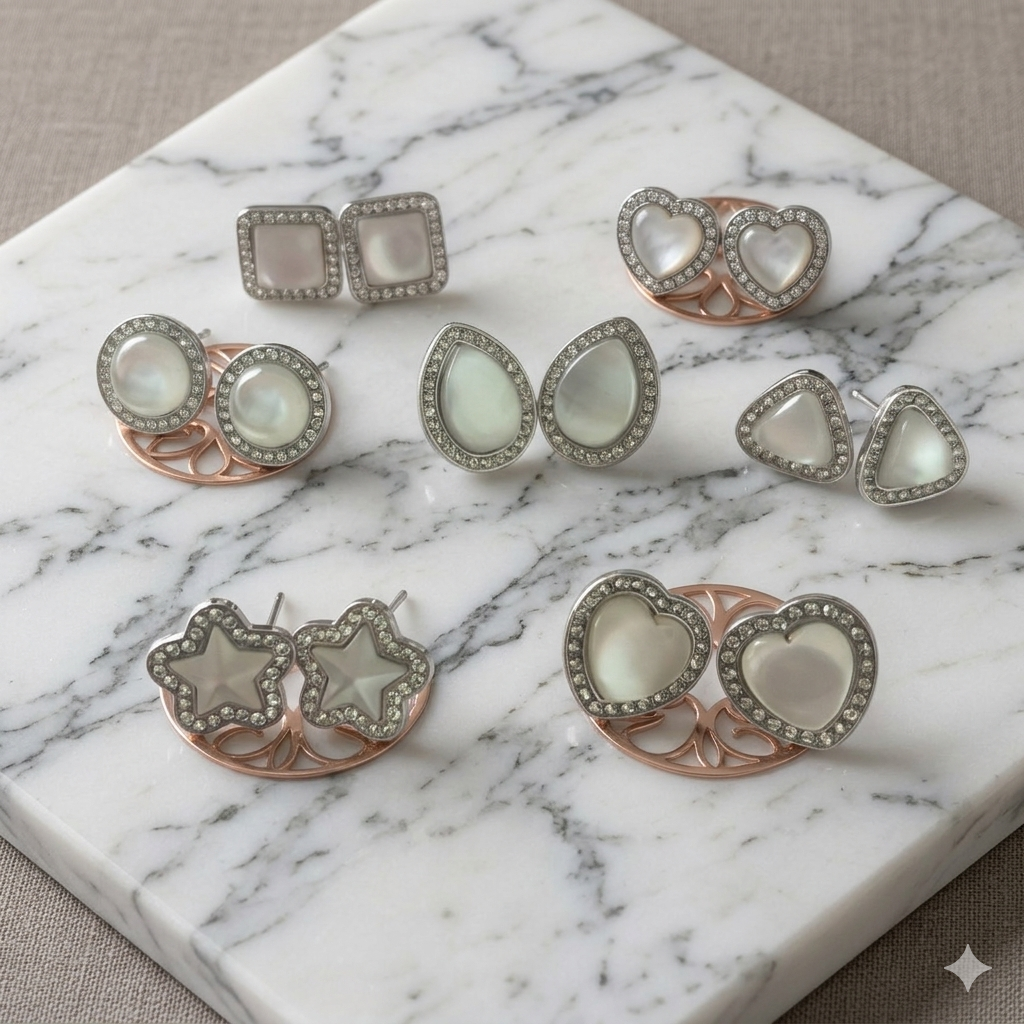 Mixed Shape Stud Earring