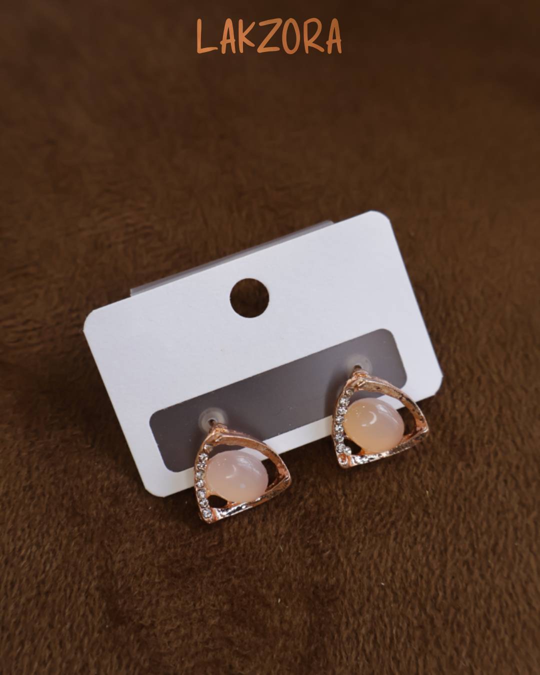 Gold Tone Triangular Stud Earrings
