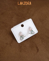 Rose‑Pearl Stud Earrings