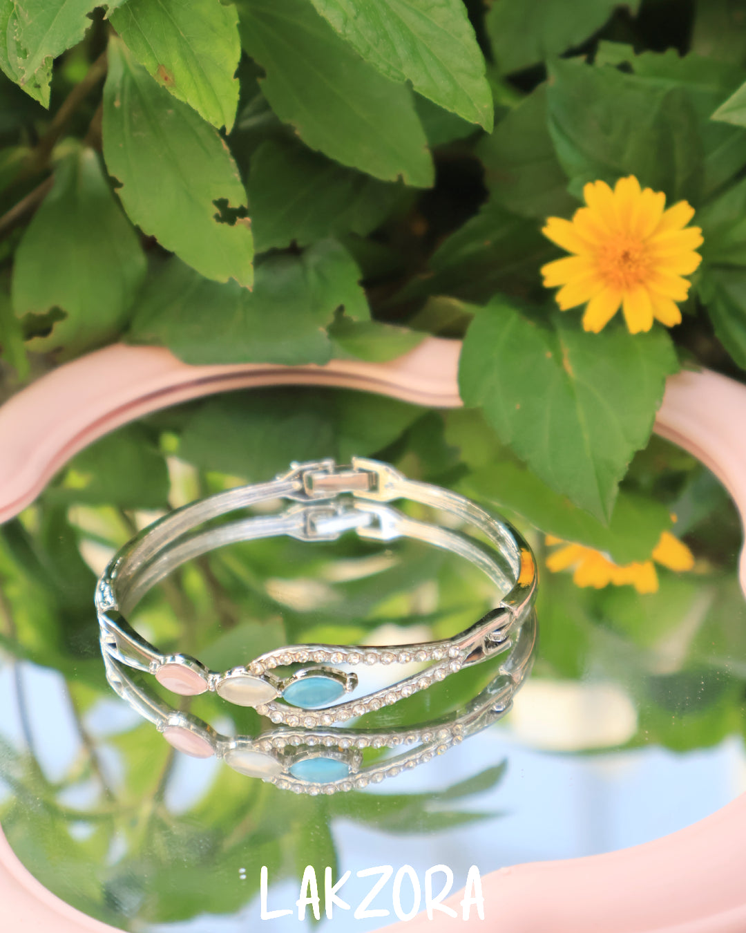 Celeste Trio Gem Silver Bracelet