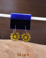 Silver Flower Shaped Earrings