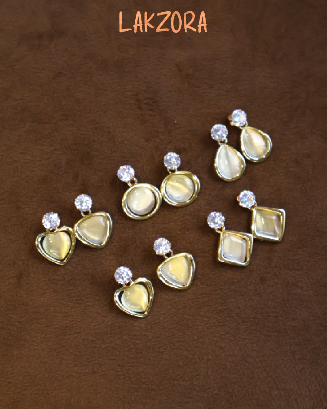 Gold Tone Shapes Earrings