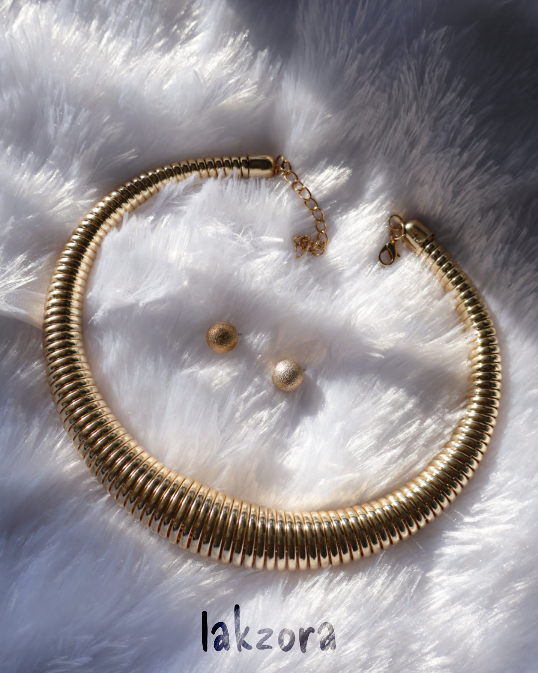 Gold Tone Necklace and Earring Set