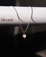 Pink Heart Pendant Silver Necklace