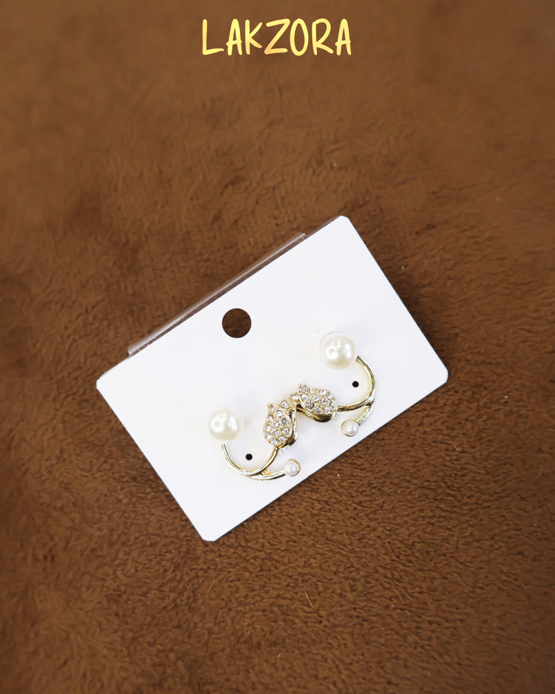 Gold Pearl & Pave Stone Earrings  jewelry