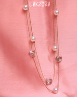 Double Layer Pearl and Charm Necklace