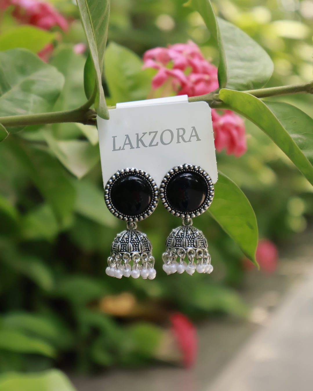 Silver Oval Stone Earrings