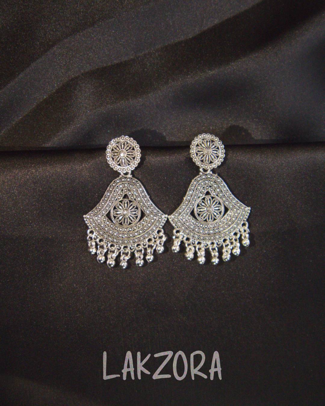Oxidised Silver Dangler Earrings