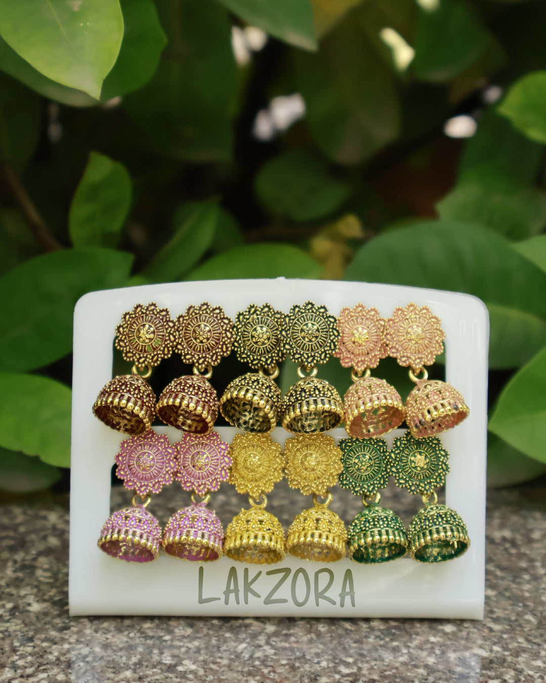 Oxidised Gold Jhumka Earrings