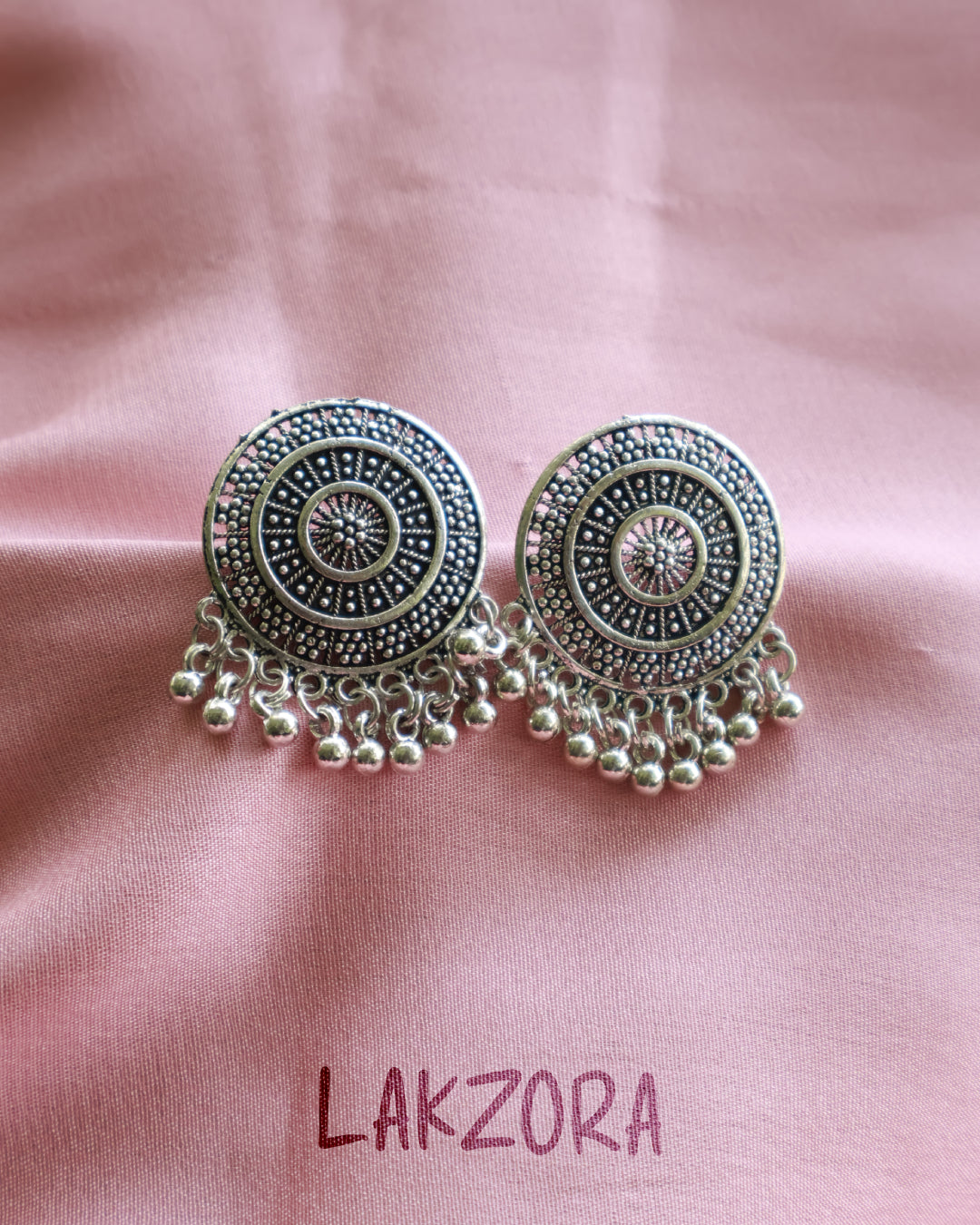 Oxidised Silver Jhumka  Earrings