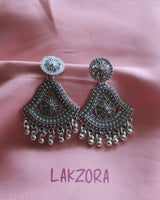 Oxidised Silver Dangler Earrings