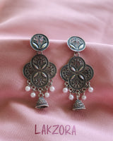 Emerald & Pearl Drop Jhumka Earrings