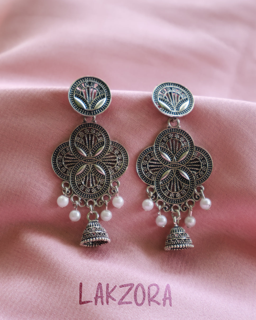 Emerald & Pearl Drop Jhumka Earrings