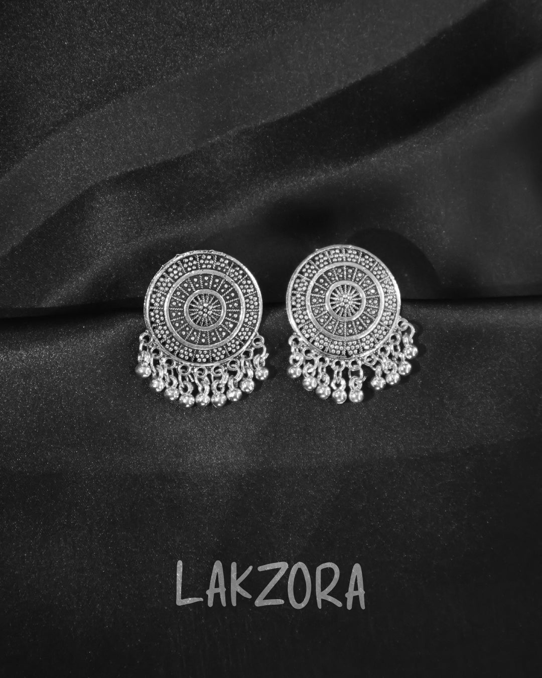 Oxidised Silver Jhumka  Earrings