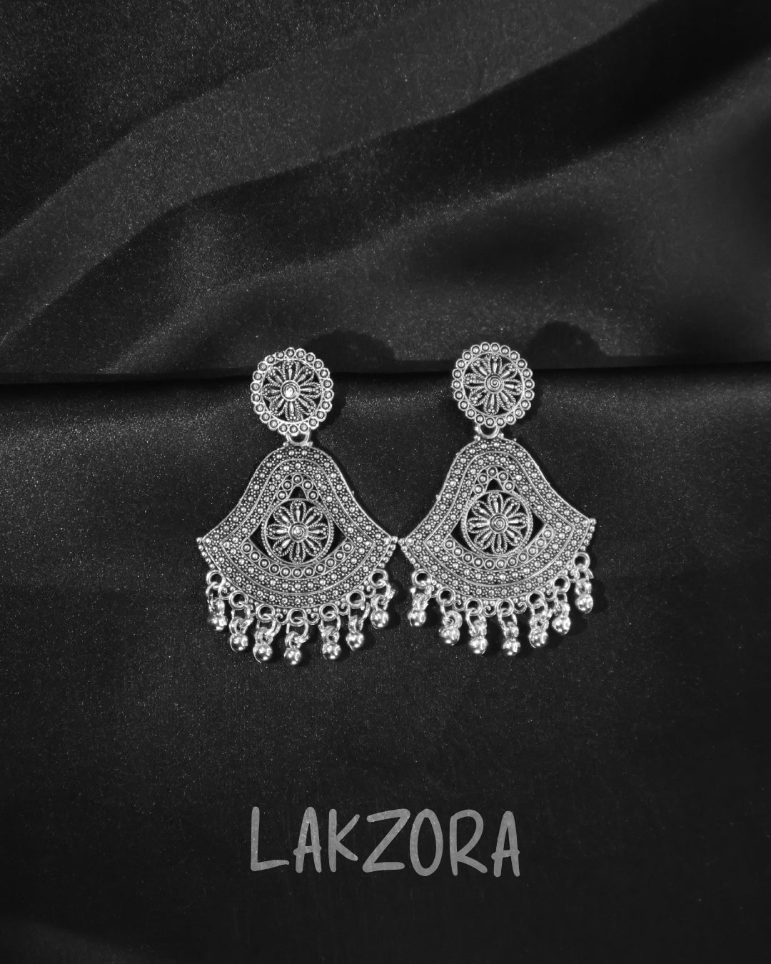 Oxidised Silver Dangler Earrings