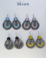 Oxidised Silver Teardrop Earrings(Pack of 4)