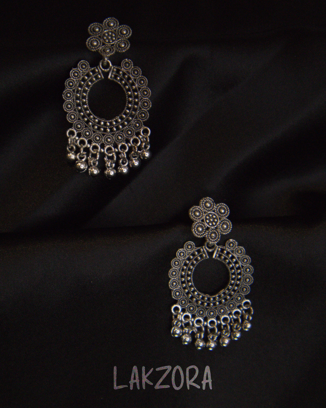 Silver Double Tier Hoop Earrings