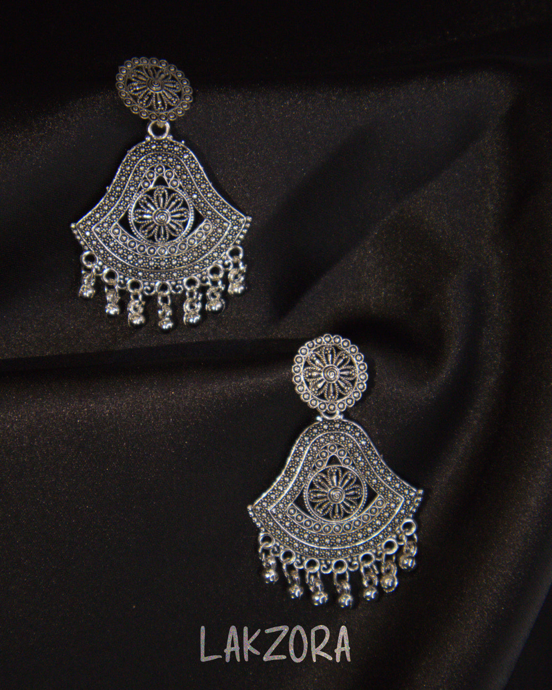 Oxidised Silver Dangler Earrings