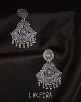 Oxidised Silver Dangler Earrings