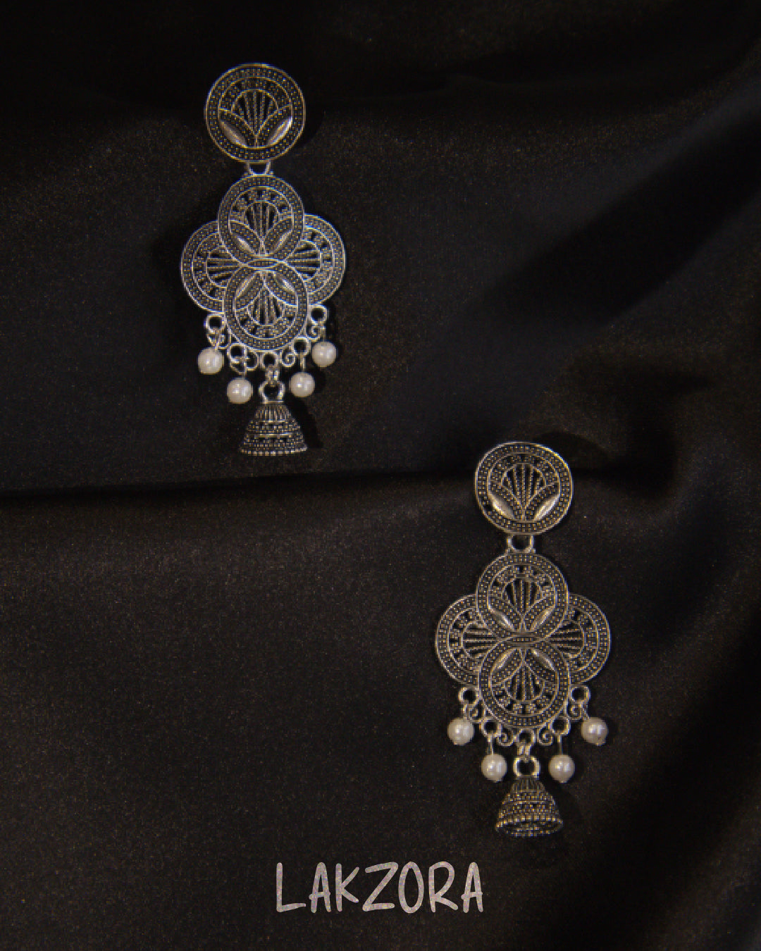 Emerald & Pearl Drop Jhumka Earrings