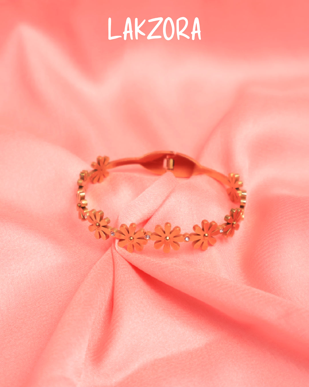 Nature Inspired Gold Flower Bracelet