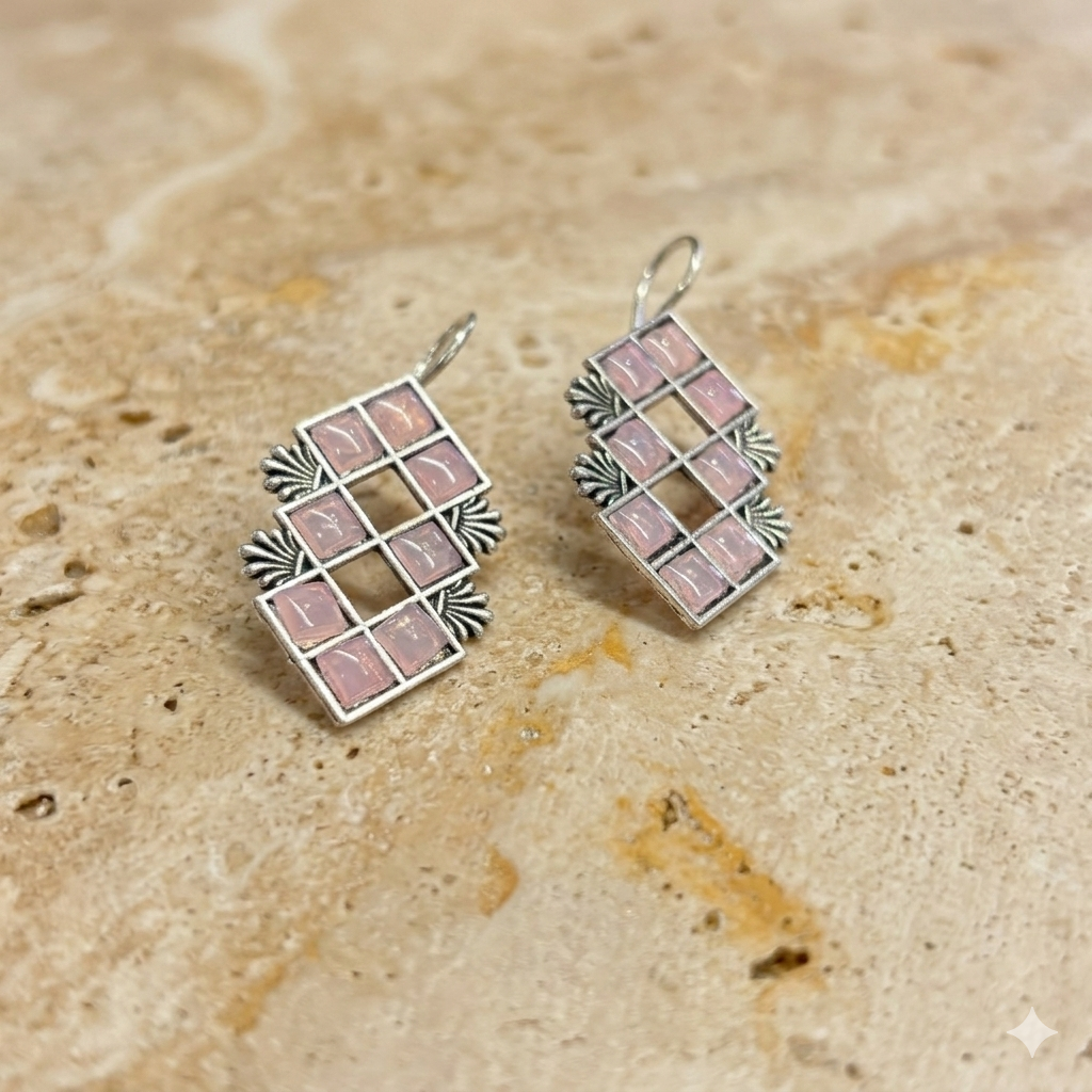 Oxidised Gemstone Earrings