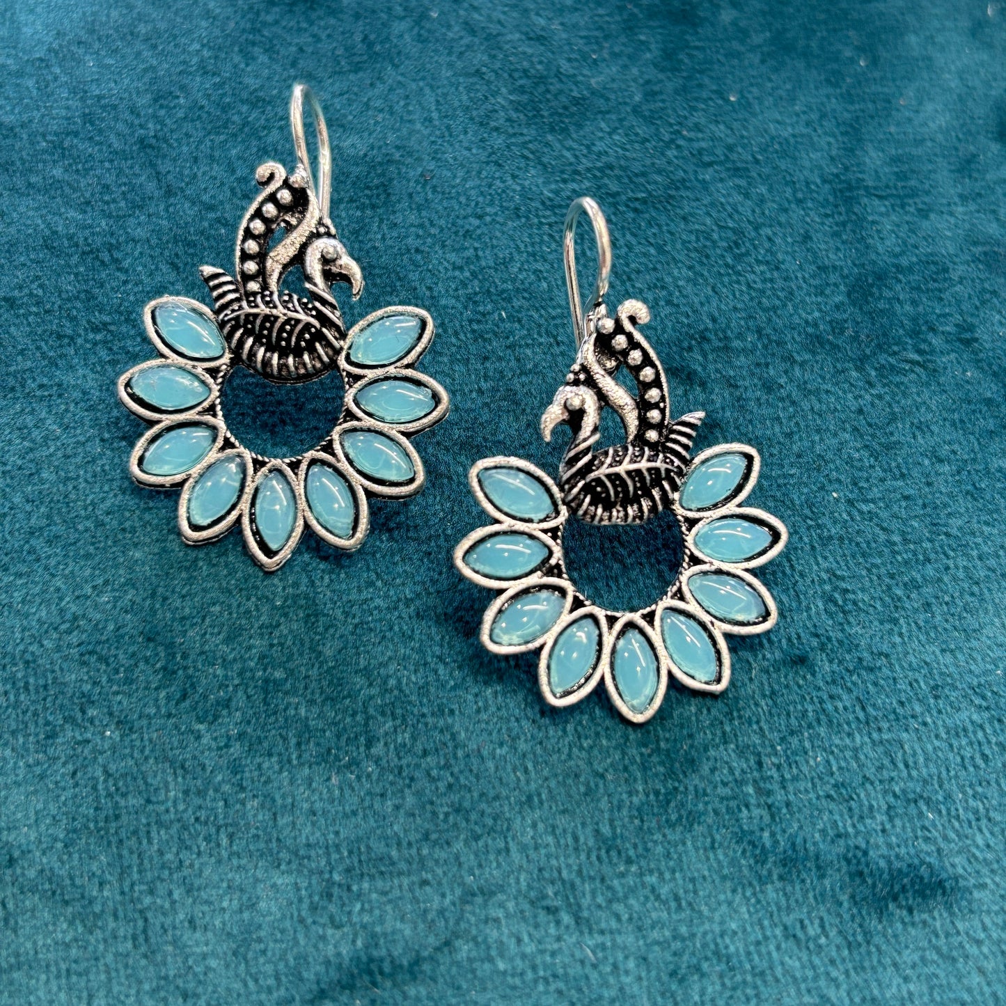 Oxidised Peacock Earrings