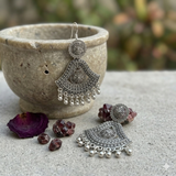 Oxidised Silver Dangler Earrings