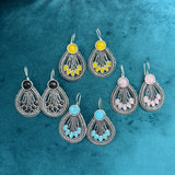 Oxidised Silver Teardrop Earrings(Pack of 4)