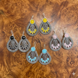 Oxidised Silver Teardrop Earrings(Pack of 4)