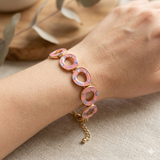 Pink Enamel Circle Bracelet