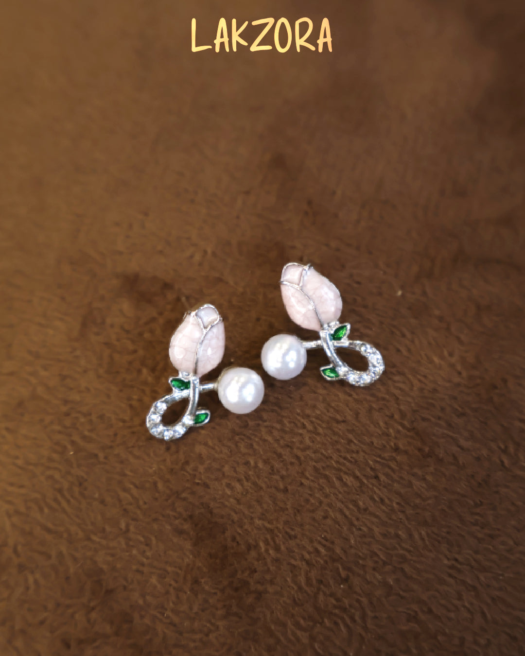 Pearl & Pink Stone Earrings
