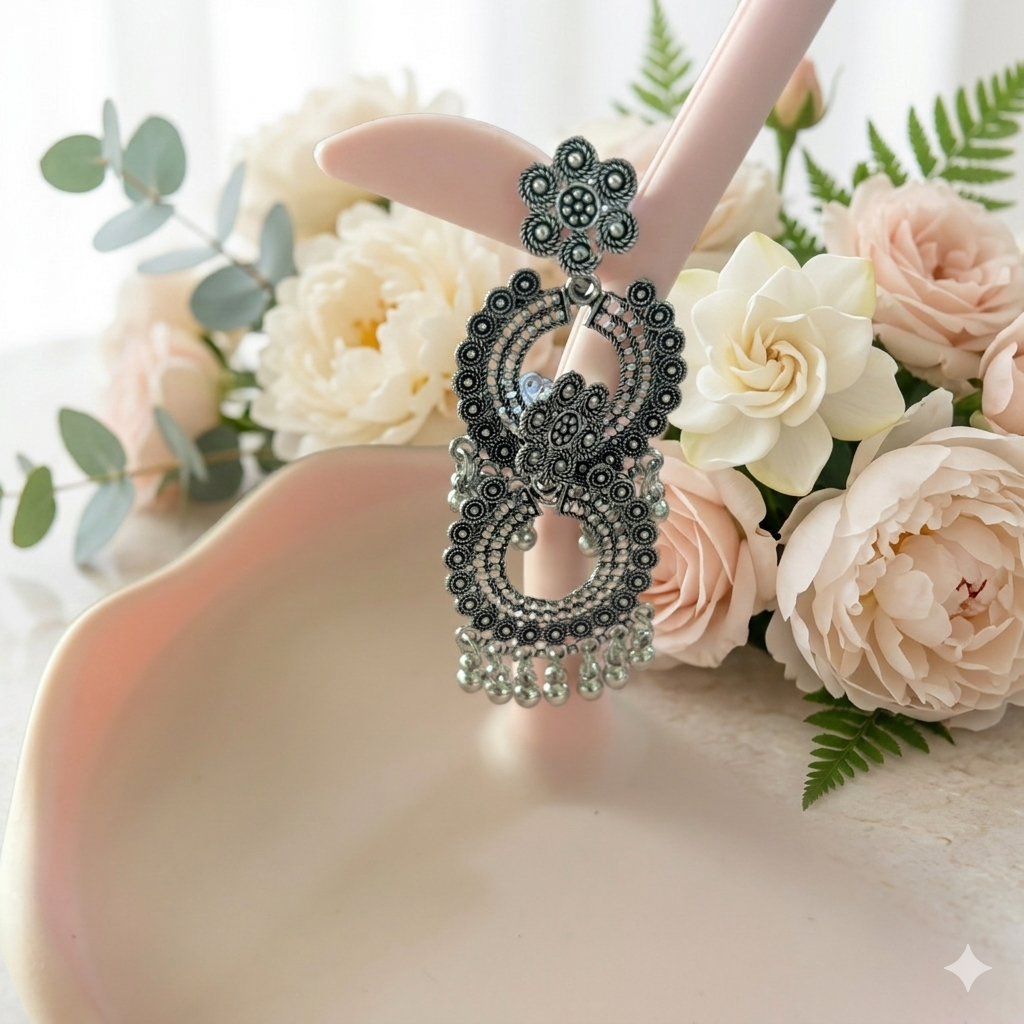 Silver Double Tier Hoop Earrings