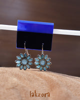 Silver Flower Shaped Earrings