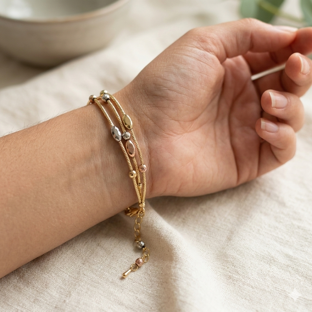 Three Strand Pearl Bar Bracelet