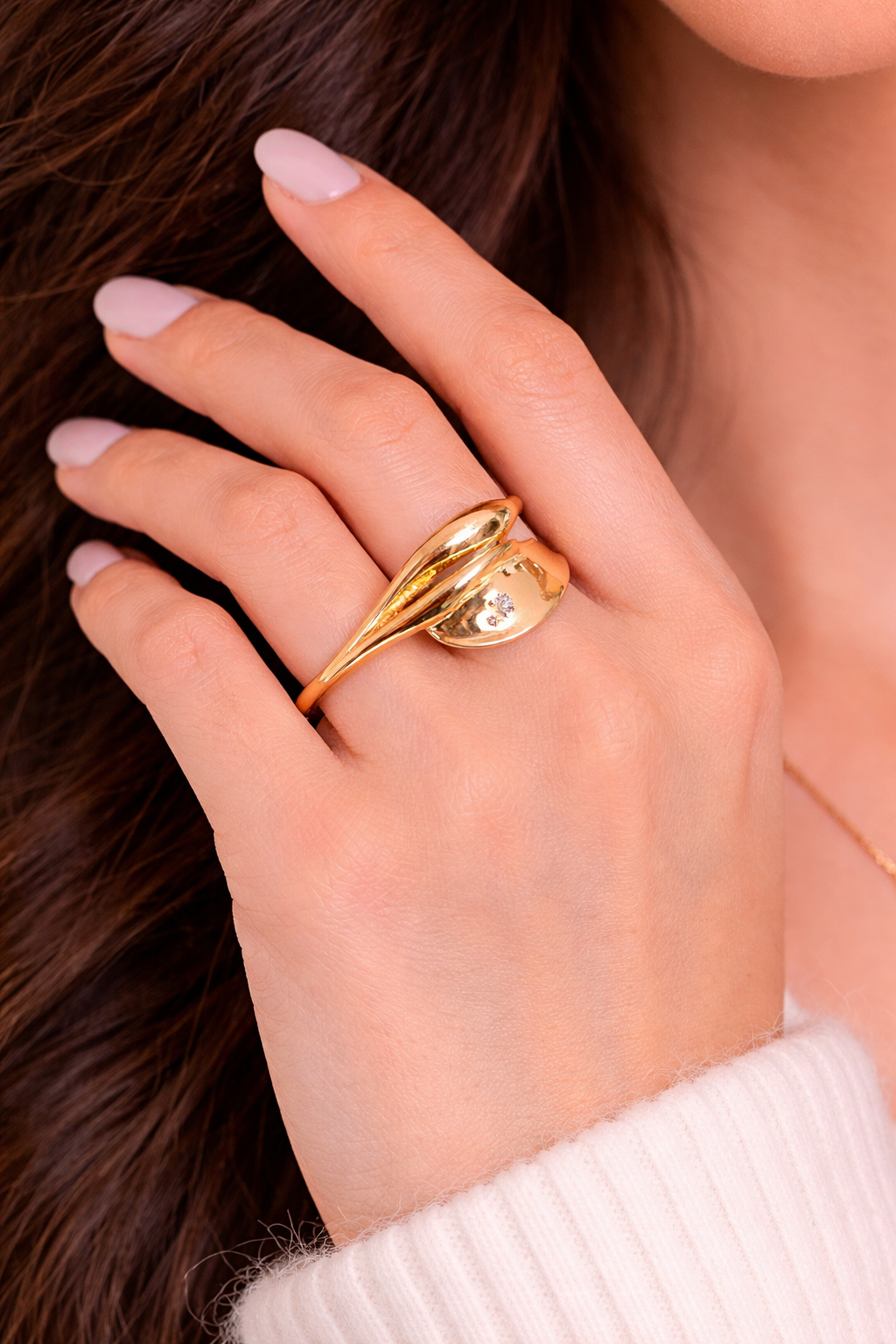 Geometric Adjustable Stainless Steel Ring for Women